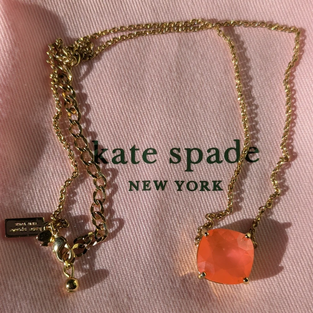 Kate Spade Cause a Stir Necklace in 🪸 🪸 🪸 Coral w/pouch